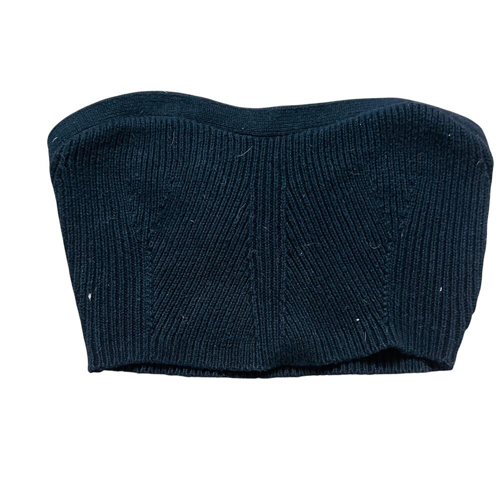 Vintage Y2K LA Hearts Black Knitted Tube Top Summer Casual XS